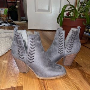 Gray Suede Dress Booties by Dominique Nicole. Size 8